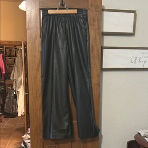 Express Black Wide leg faux leather Pants